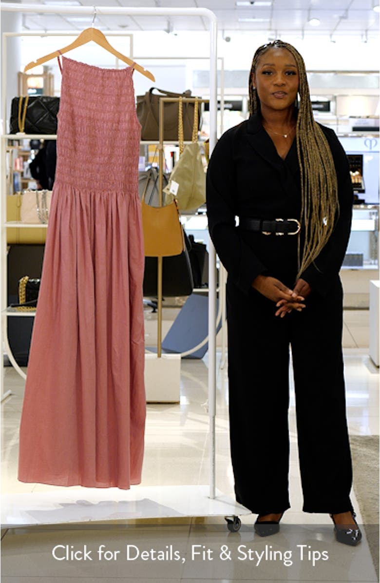 Laia Sleeveless Smocked Maxi Dress, sales video thumbnail