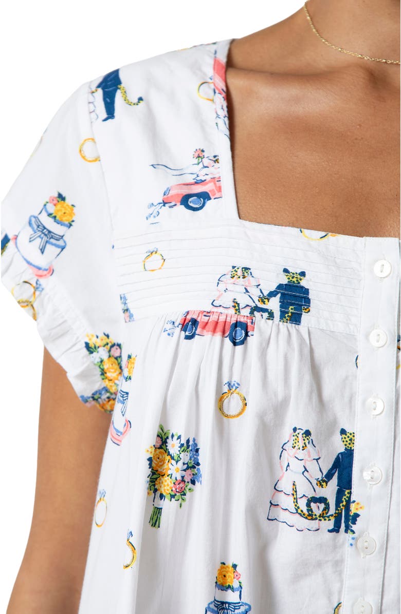 Printfresh Pintuck Nightgown, Alternate, color, Cloud