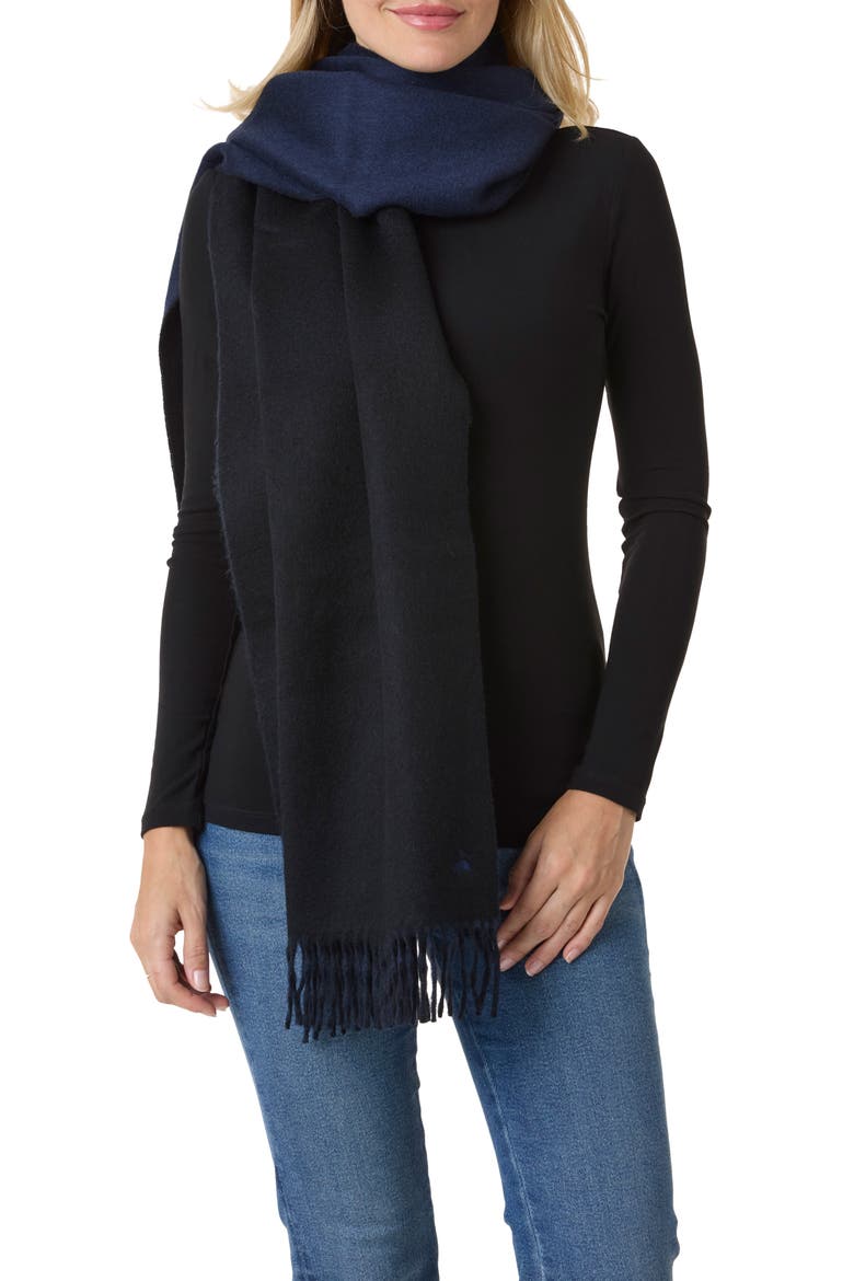 Wool & Cashmere Scarf, Alternate, color, BLACK / NAVY