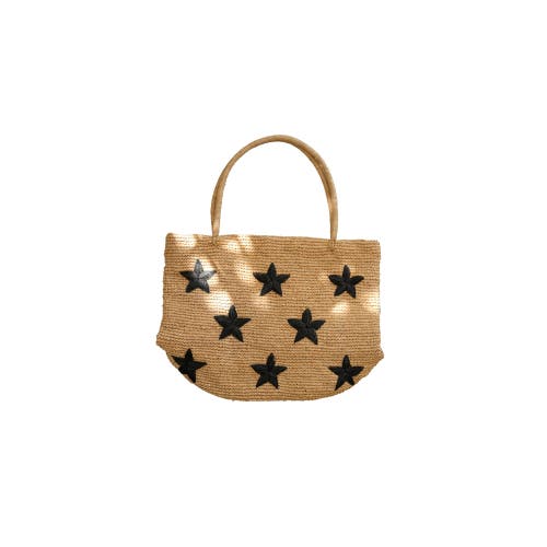 Pink Haley Morgan Stars Pattern Raffia Tote