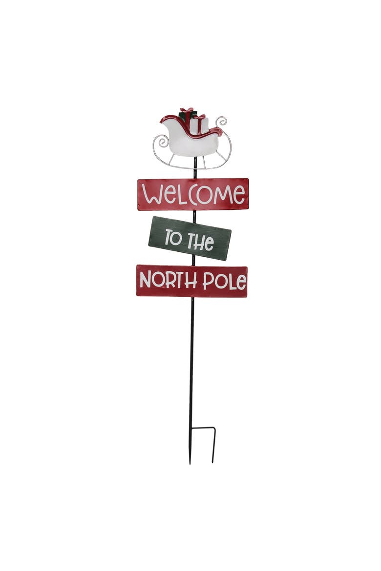 Multicolored Christmas Elf and North Pole Yardstake, Main, color, Multicolored