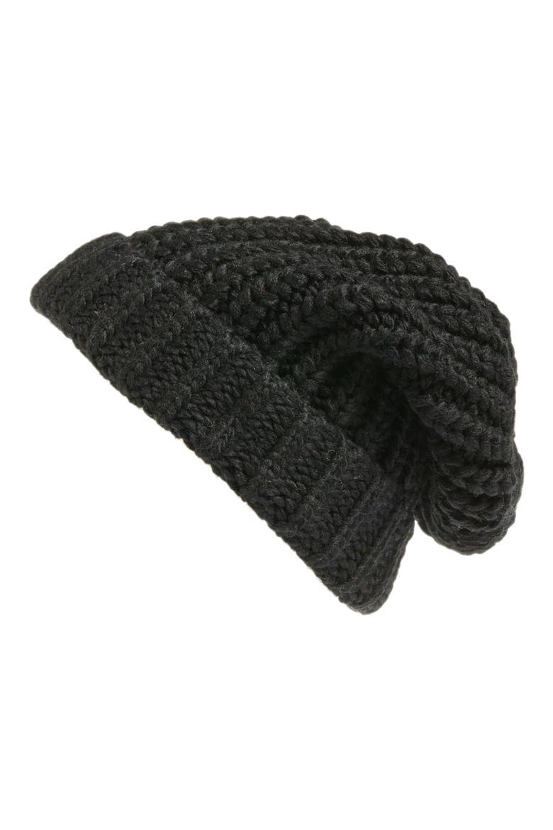 Chunky Knit Beanie, Main, color, BLACK