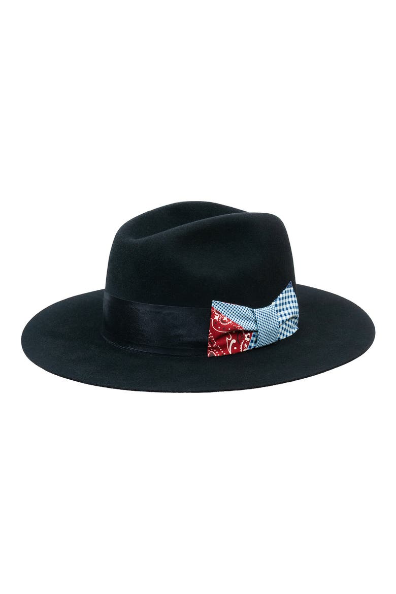 44 Bandana Bow Fedora, Main, color, BLACK