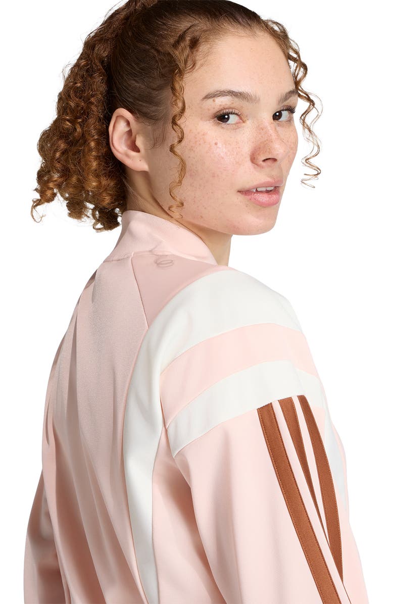 adidas 3-Stripes Fashion Tracktop Bomber Jacket, Alternate, color, Blush Pink/ Dusky Bronze