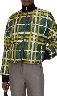 Burberry Cropped Reversible Belt Check Nylon Jacket