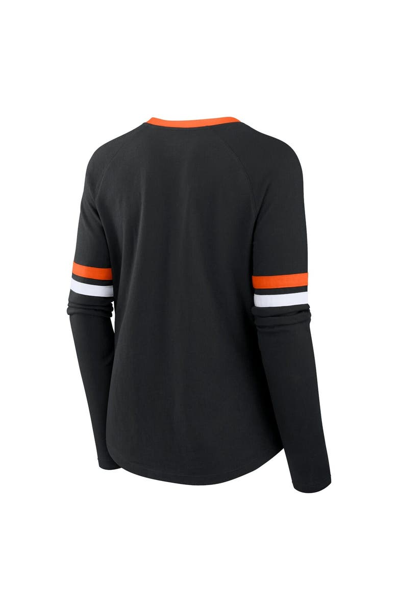 FANATICS Women's Fanatics Black San Francisco Giants Won & Done Raglan Lace-Up Long Sleeve T-Shirt, Alternate, color, 