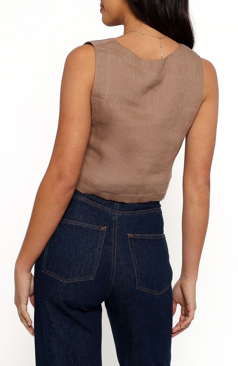 Petal & Pup Devlin Linen Crop Tank, Alternate, color, Mocha