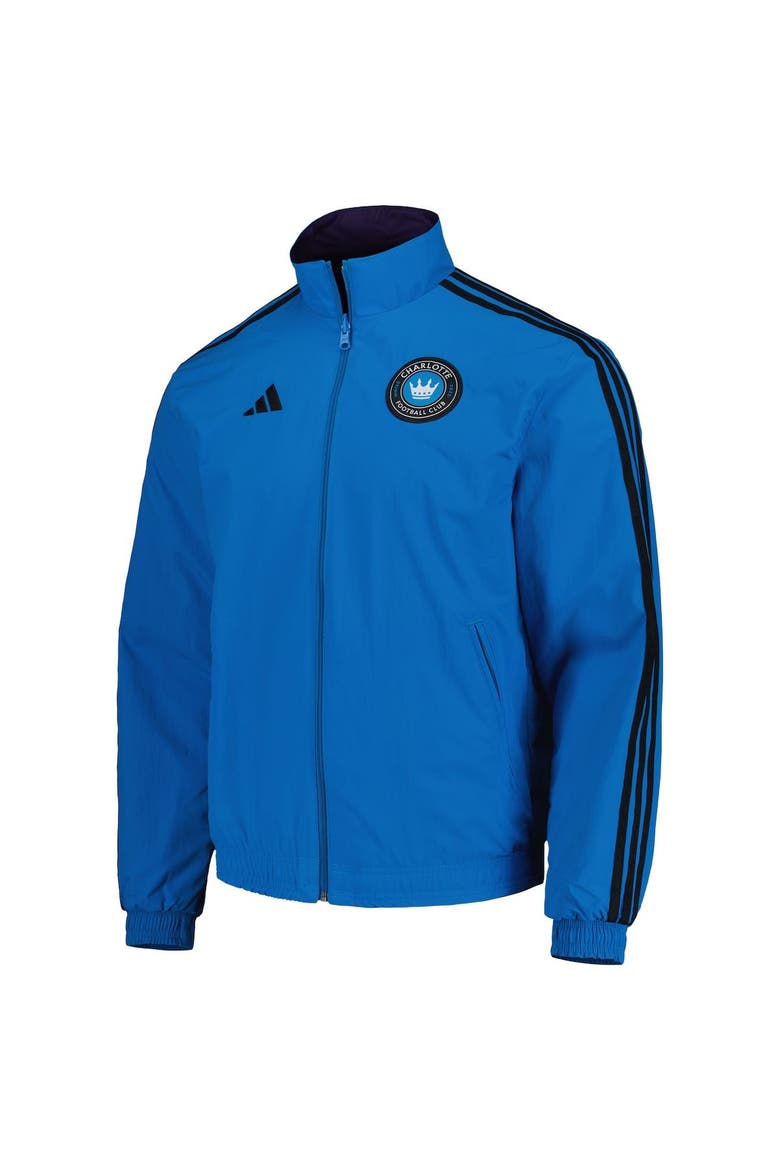 Men's adidas Blue/Purple Charlotte FC 2023 On-Field Anthem Full-Zip Reversible Team Jacket, Alternate, color, Blue