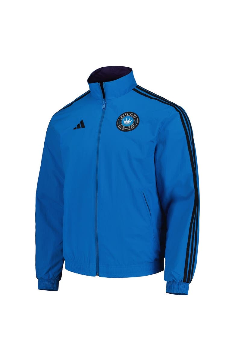 adidas Men's adidas Blue/Purple Charlotte FC 2023 On-Field Anthem Full-Zip Reversible Team Jacket, Alternate, color, Blue