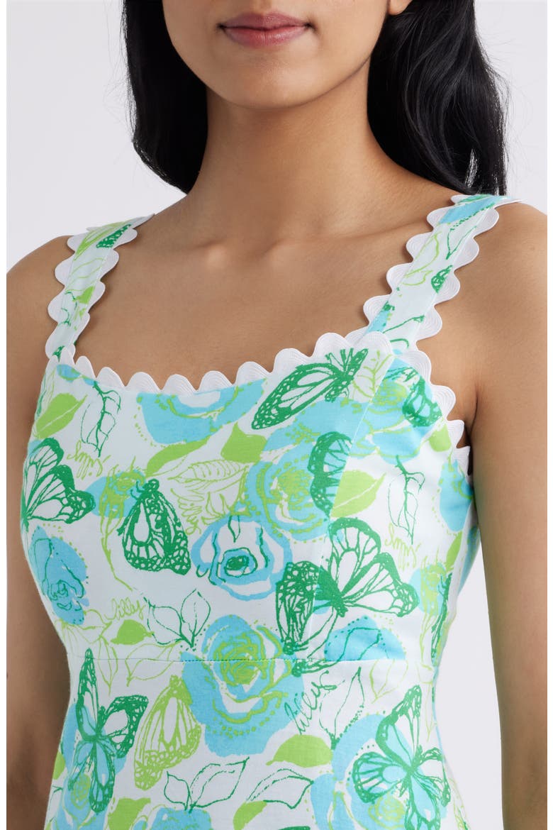 Dwyer Floral Print Midi Dress, Alternate, color, RESORT WHITE MONARCH ROSE