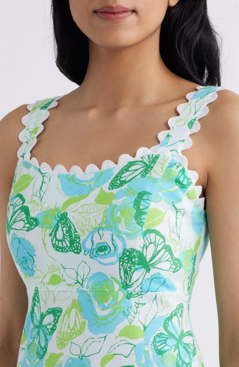 Lilly Pulitzer<sup>®</sup> Dwyer Floral Print Midi Dress, Alternate, color, Resort White Monarch Rose