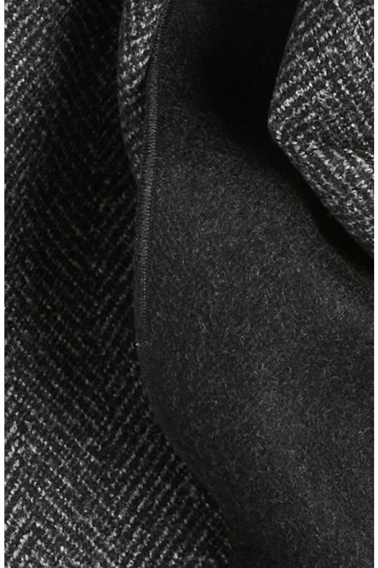 Herringbone Double Face Wool Scarf, Alternate, color, CHARCOAL