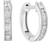 EFFY 14K White Gold Diamond Classic Huggie Earrings
