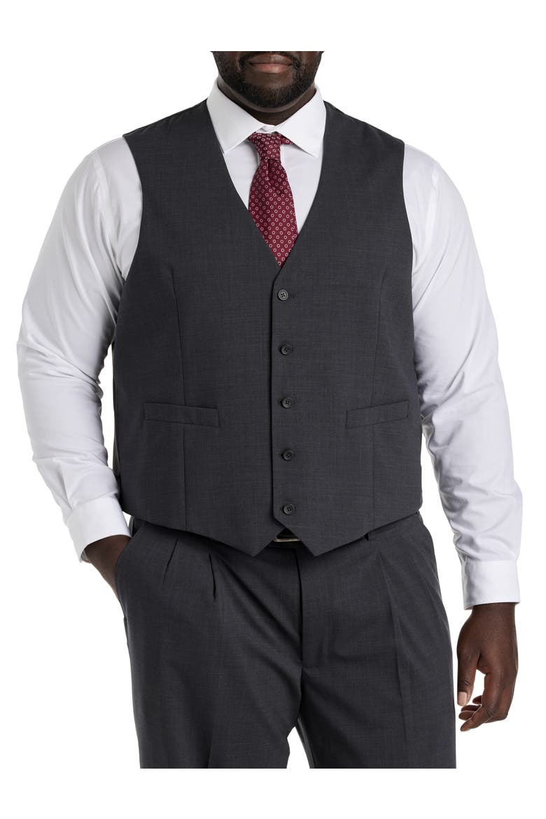 Big & Tall Perfect Fit Vest, Main, color, CHARCOAL