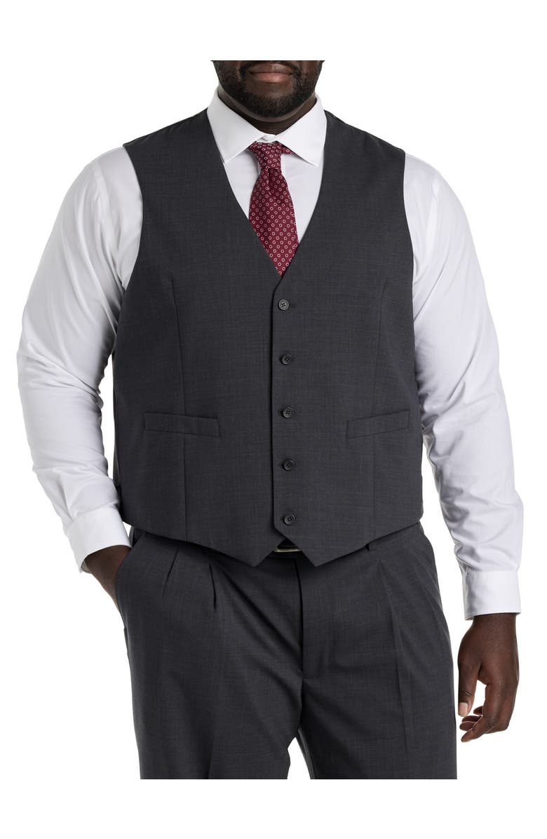 Oak Hill by DXL Big & Tall Perfect Fit Vest, Main, color, Charcoal