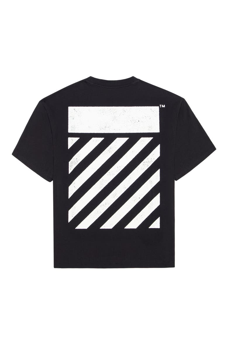 Diagonal Stripe Logo Graphic T-Shirt, Alternate, color, BLACK