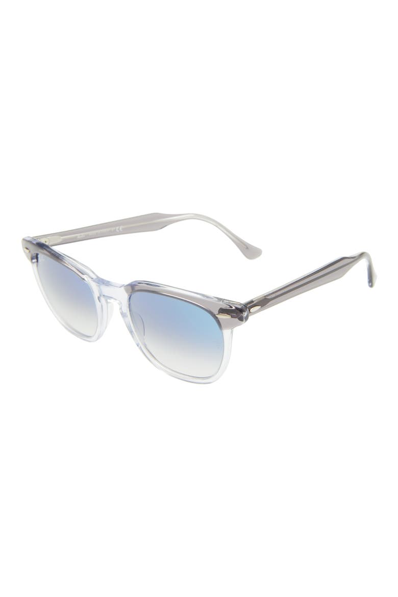 52mm Gradient Square Sunglasses, Alternate, color, GREY / CLEAR GRADIENT BLUE