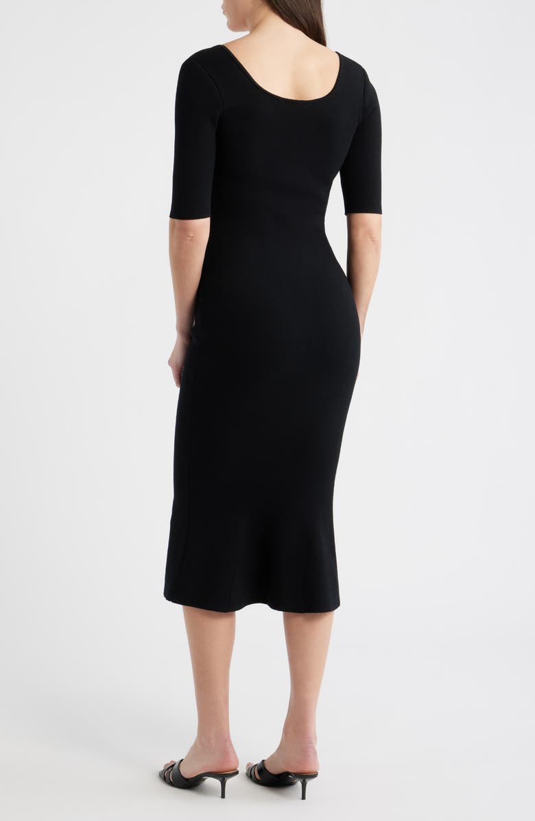 BOSS Fosa Tulip Hem Midi Dress, Alternate, color, Black
