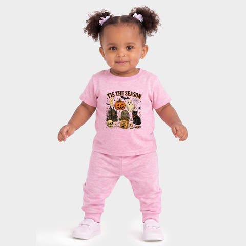 Tis The Season Haloween Collage Infant Jogger Pant Crew Set