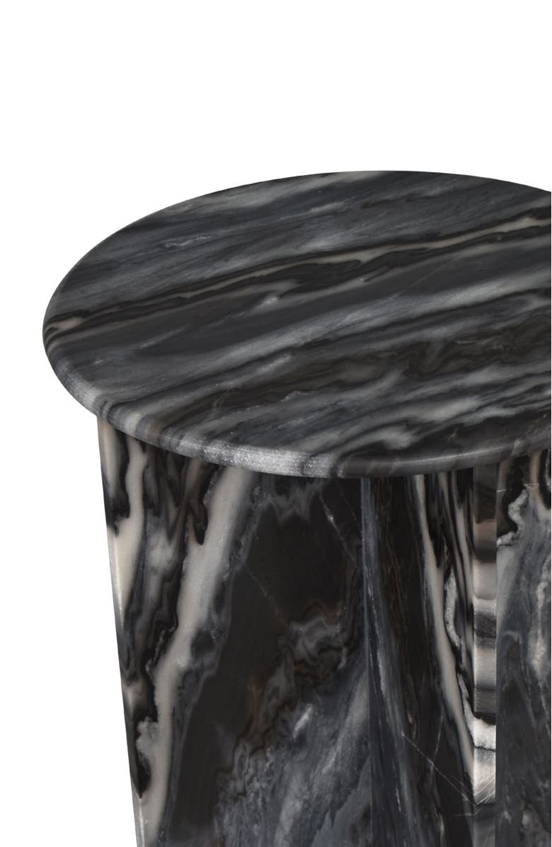 JONATHAN Y Javier 17.75" Contemporary Natural Marble Handmade X-Shaped End Table, Alternate, color, Black/Gray