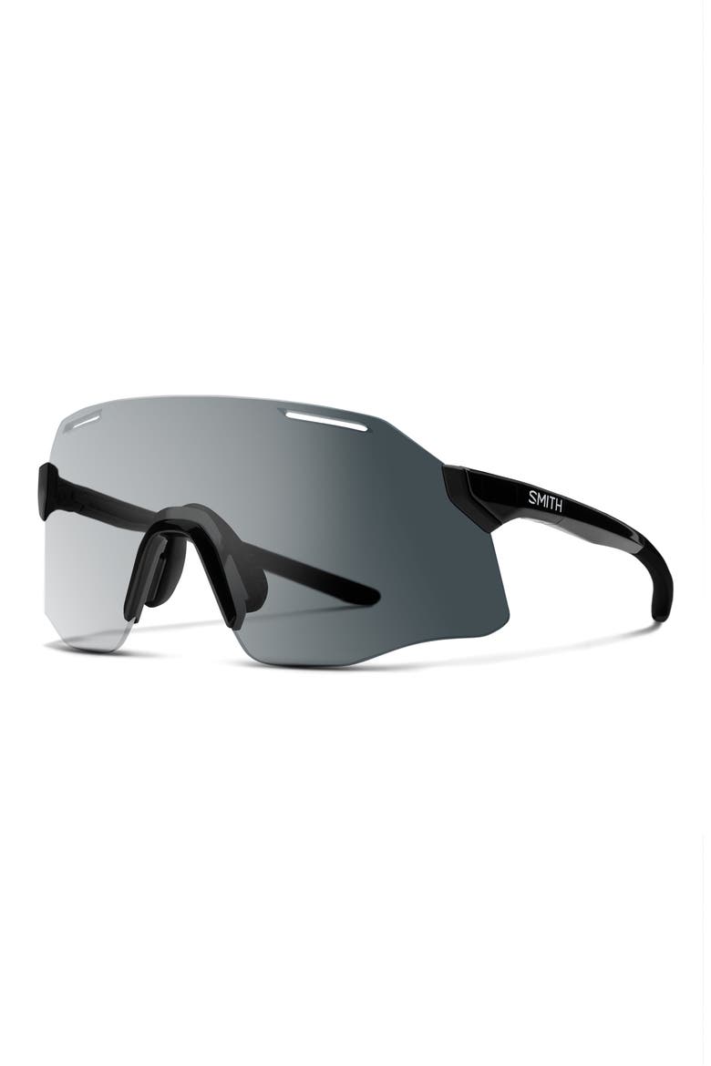 Vert 139mm ChromaPop™ Polarized Shield Sunglasses, Alternate, color, BLACK / CLEAR TO GRAY