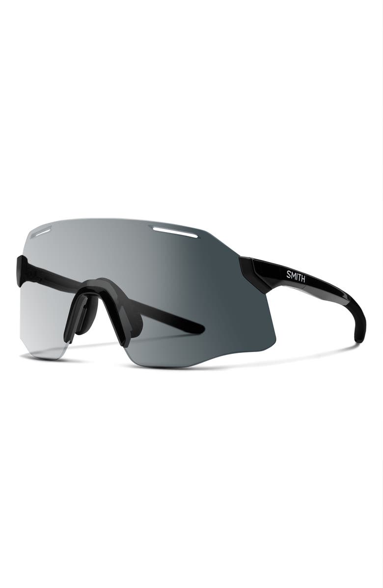 Smith Vert 139mm ChromaPop<sup>™</sup> Polarized Shield Sunglasses, Alternate, color, Black / Clear To Gray