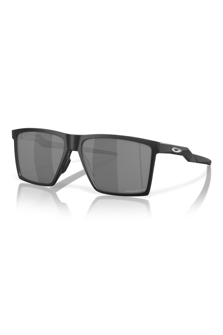 Futurity Sun 57mm Polarized Square Sunglasses, Alternate, color, SHINY BLACK
