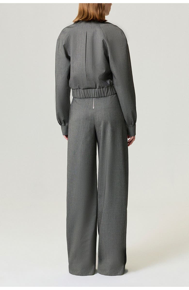 Nocturne Waistband Detail Bomber Jacket, Alternate, color, Dark Grey