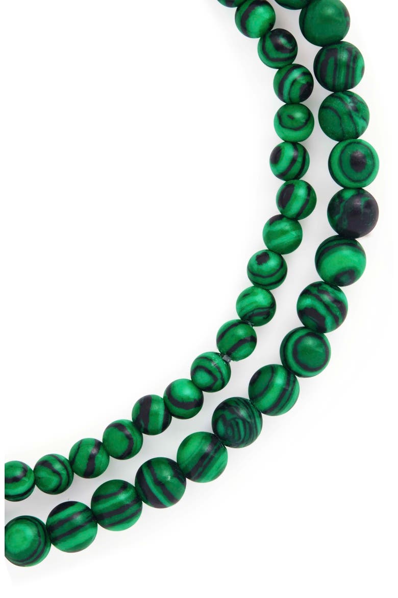 Stone 2-Pack Beaded Stretch Bracelets, Alternate, color, MALACHITE
