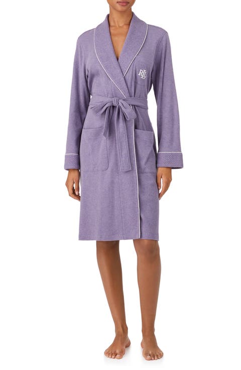 Quilted Collar Short Cotton Robe