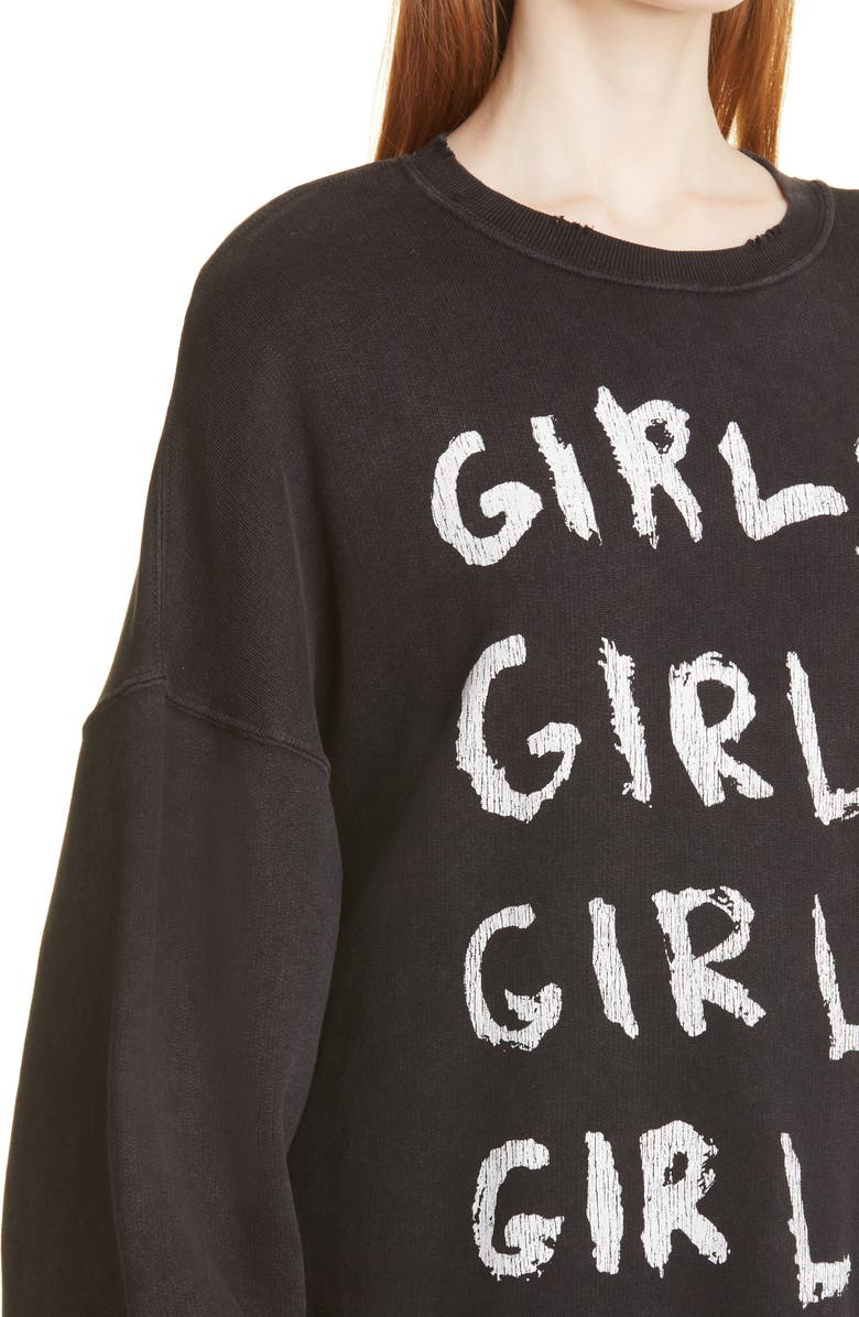 R13 Girls Girls Oversize Distressed Sweatshirt, Alternate, color, 