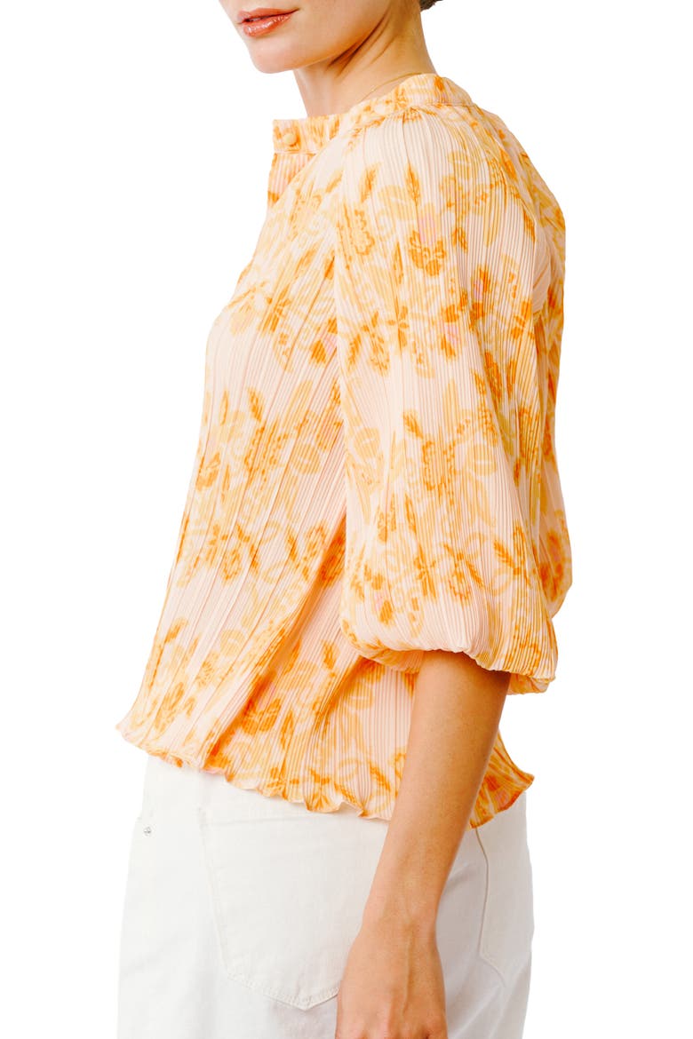 Helen Pleated Balloon Sleeve Top, Alternate, color, YELLOW MULTI