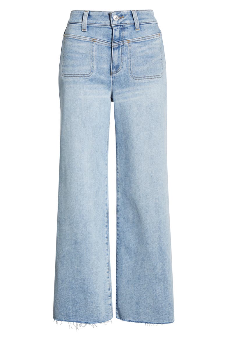 Anessa Raw Hem High Waist Wide Leg Jeans, Alternate, color, LA BELLE
