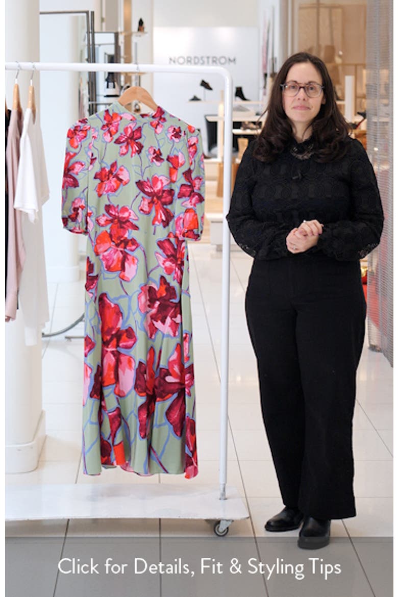 Nella Floral Mock Neck Midi Dress video
