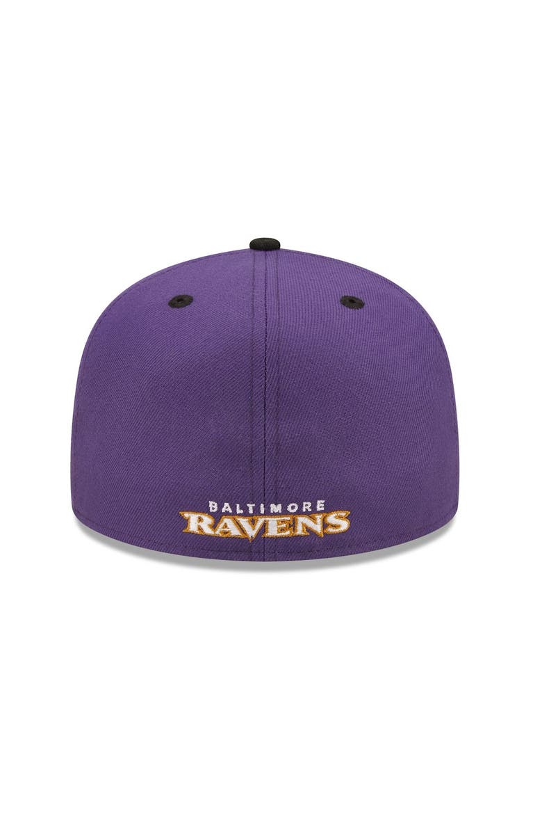 New Era Men's New Era Purple/Black Baltimore Ravens Flipside 59FIFTY Fitted Hat, Alternate, color,