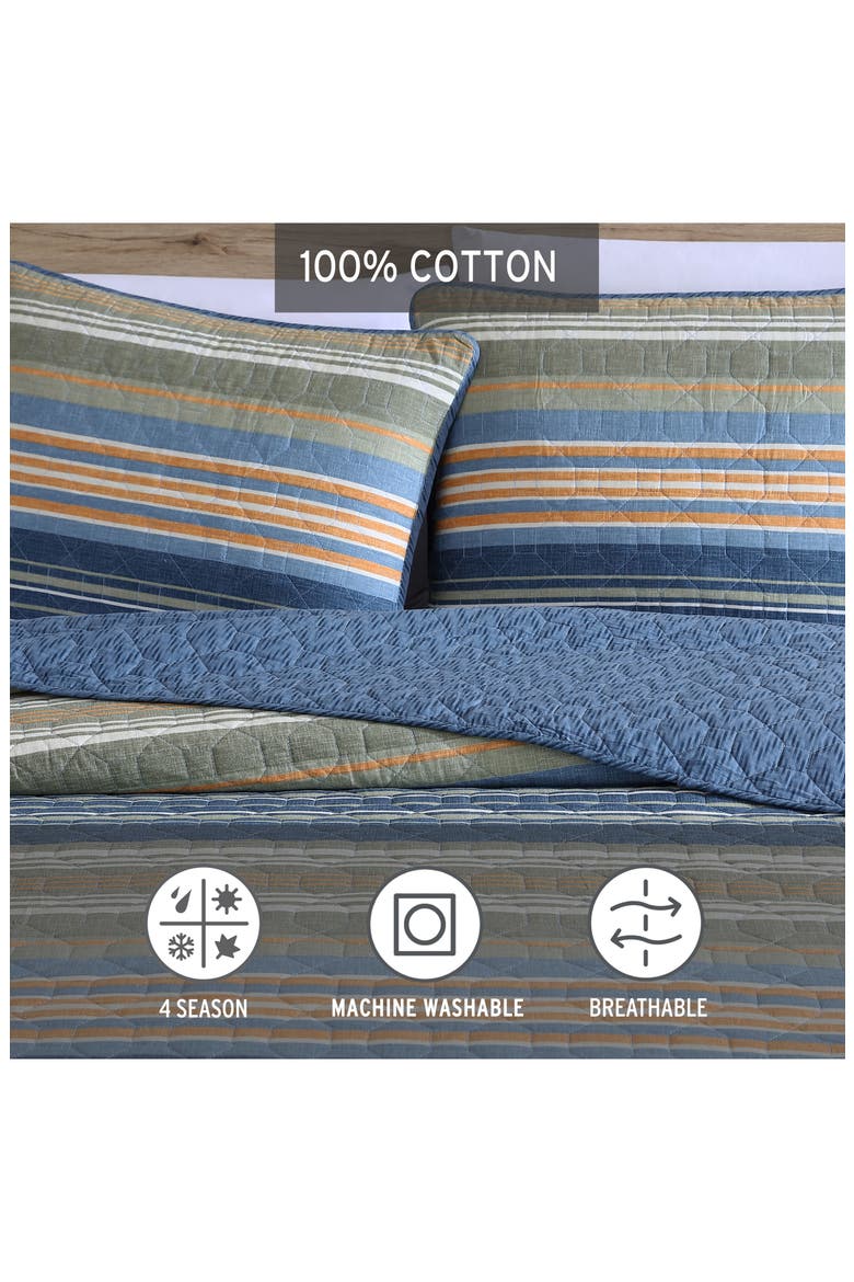 Yakima Valley Cotton Quilt 3-Piece Set, Alternate, color, GREEN
