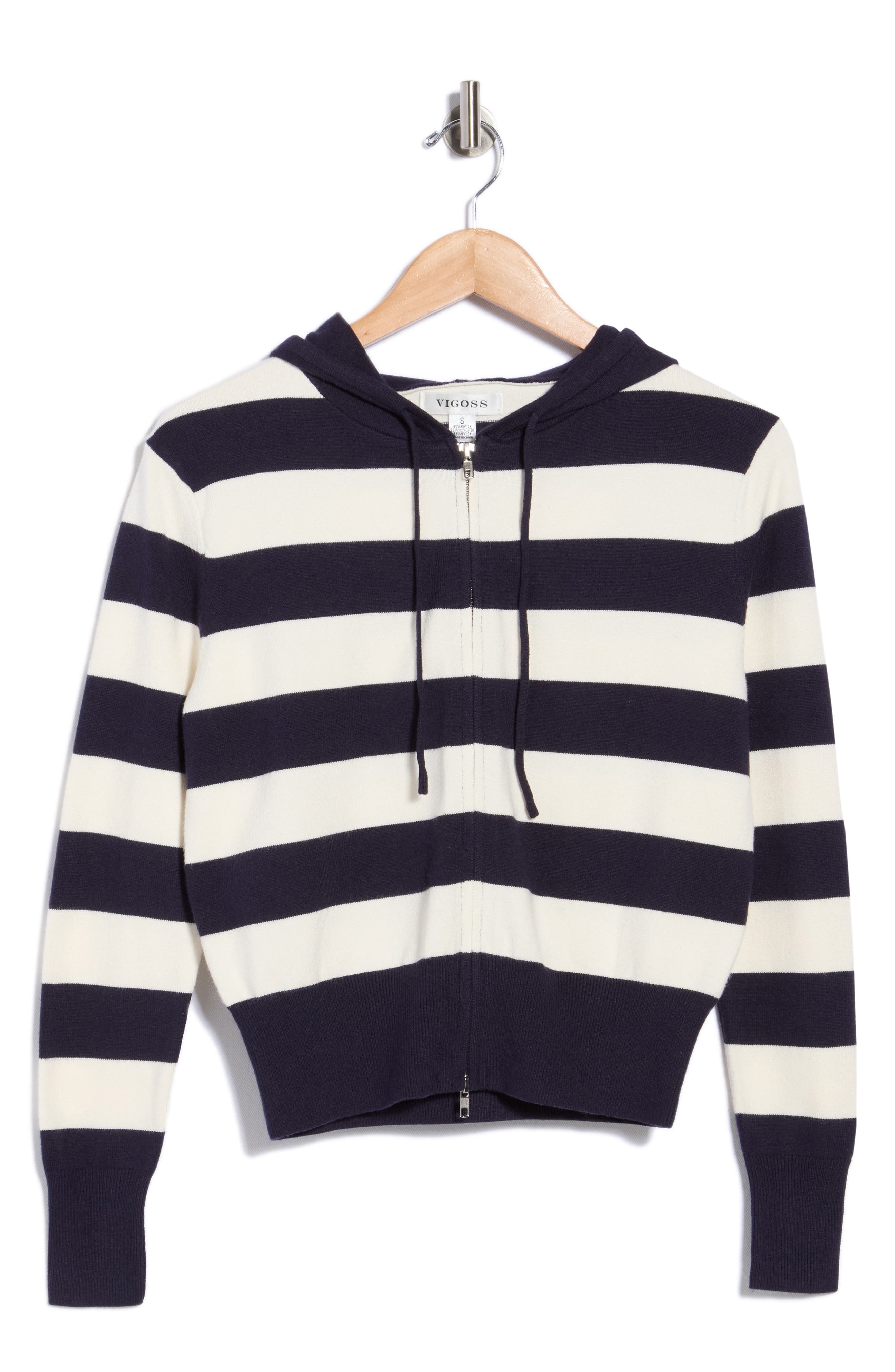 Vigoss Rugby Stripe Zip-Up Hoodie (Women) | Nordstromrack