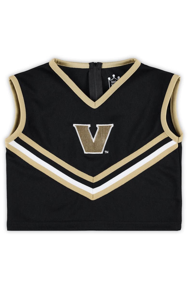 LITTLE KING Girls Youth Black Vanderbilt Commodores 2-Piece Cheer Set, Alternate, color, Black