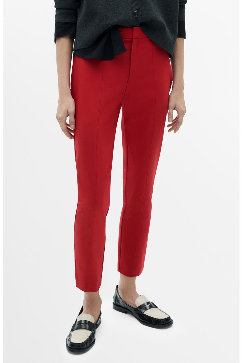 Straight Leg Ankle Pants, Main, color, RED