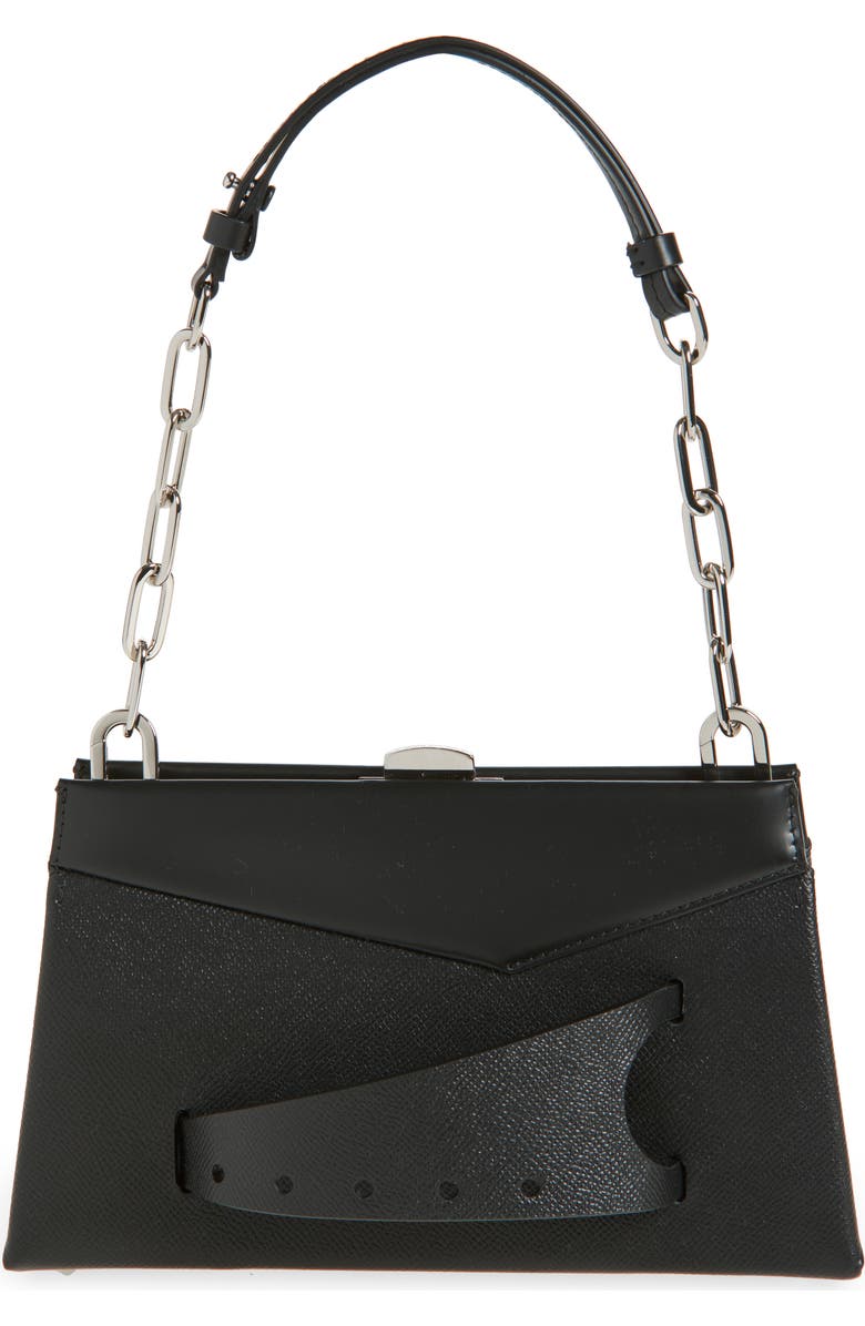Maison Margiela Snatched Leather Shoulder Bag, Main, color, Black