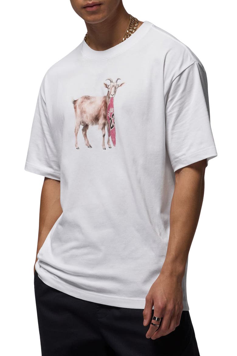 GOAT Graphic T-Shirt, Main, color, WHITE/ BLACK