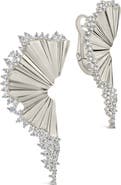 Sterling Forever Angelina CZ Fan Statement Earrings