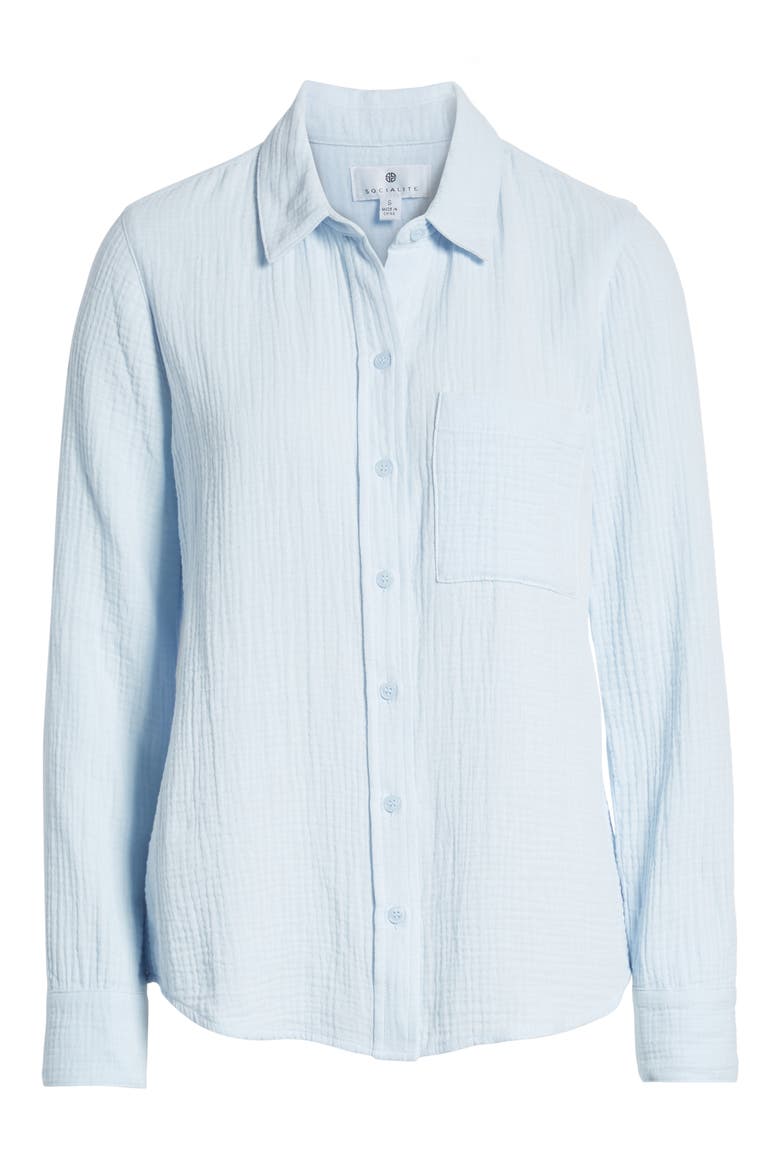 Gauze Shirt, Alternate, color, LIGHT BLUE