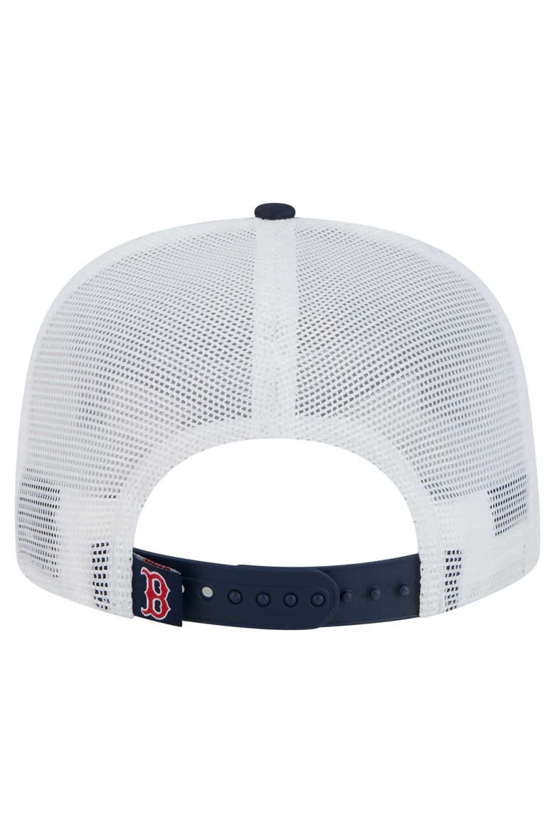 Men's New Era  Navy Boston Red Sox 9FIFTY A-Frame Trucker Snapback Hat, Alternate, color, Navy