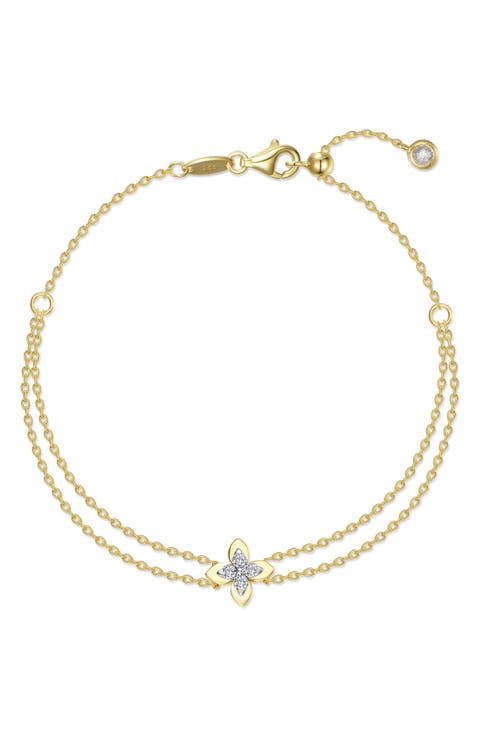 Magnolia Blossom Simulated Diamond Bracelet