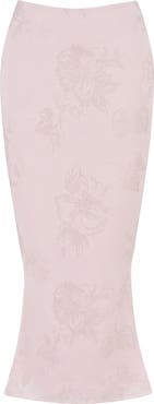 HOUSE OF CB Luisette Floral Satin Midi Skirt