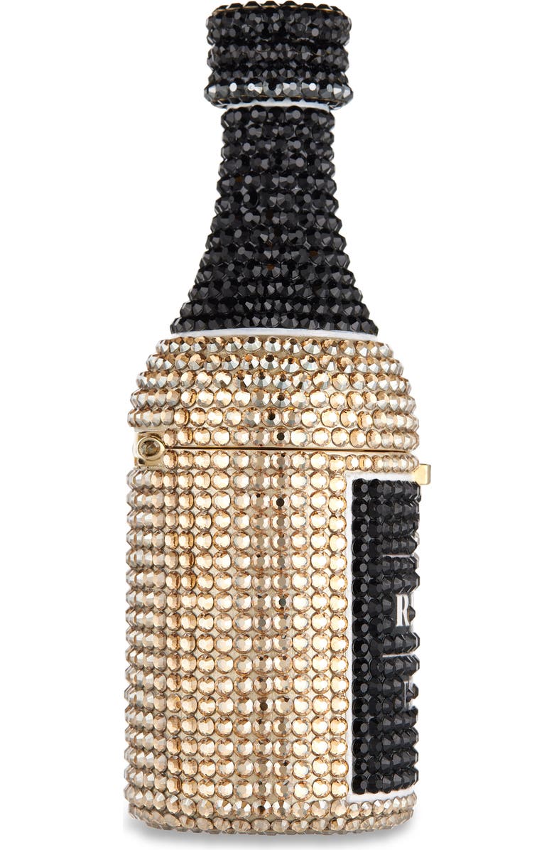 JUDITH LEIBER COUTURE Mini Crystal Bottle Pillbox, Alternate, color, Champagne Prosecco Multi
