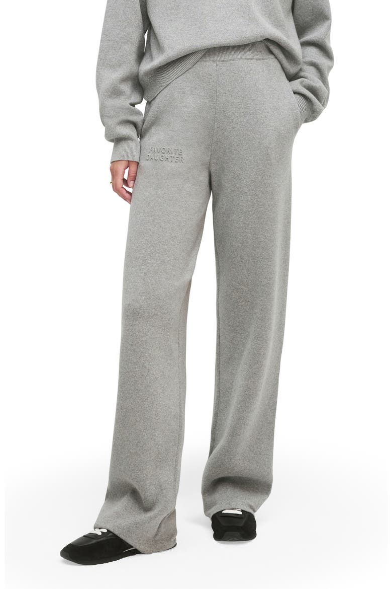 Fatigue Sisters Cotton & Cashmere Wide Leg Sweater Pants, Main, color, HEATHER GREY