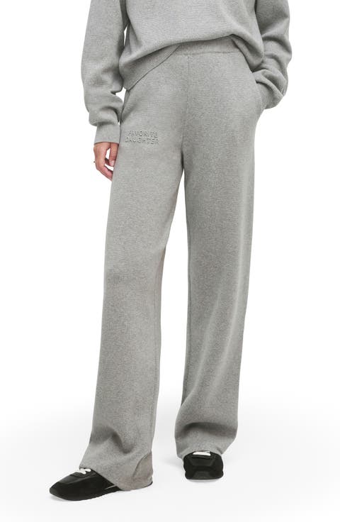 Fatigue Sisters Cotton & Cashmere Wide Leg Sweater Pants