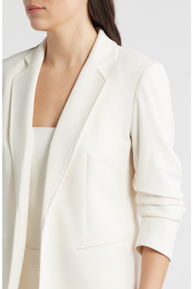 Open Front Scrunch Sleeve Blazer, Alternate, color, WHITE DOVE